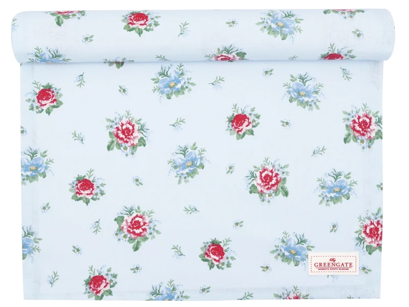 Greengate Alivia Tischläufer pale blue 140x45cm
