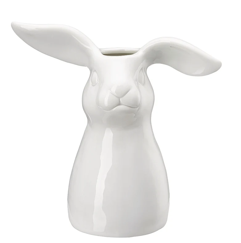 Hutschenreuther Hasen-Vase Weiss Vase 16 cm