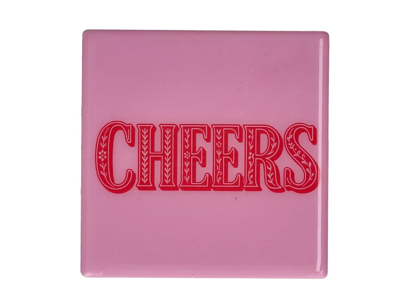 Giftcompany Love Tiles Untersetzer Cheers rosa 11x11cm
