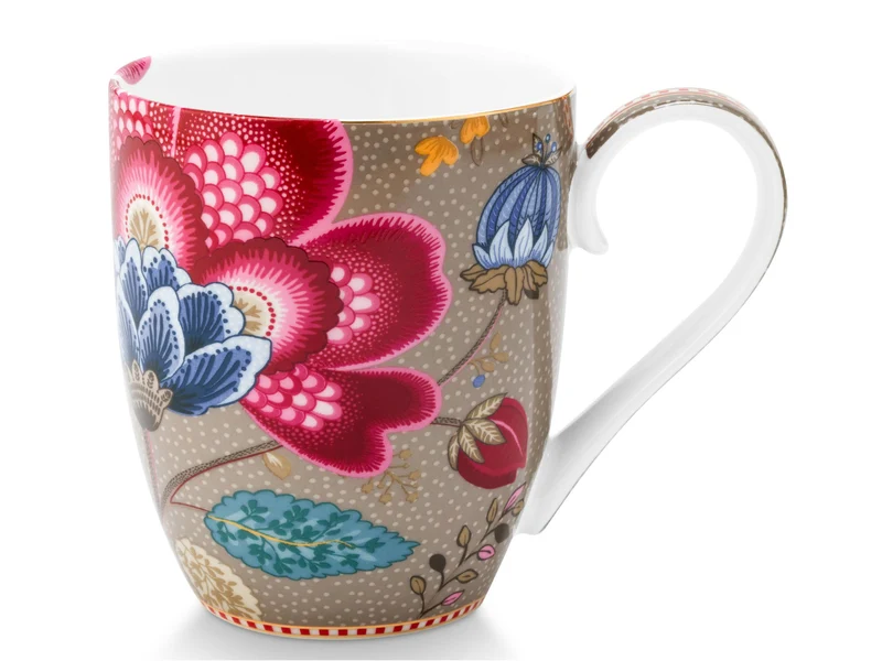 PIP STUDIO Blooming Tales Fantasy Khaki Henkelbecher XL 0,45l