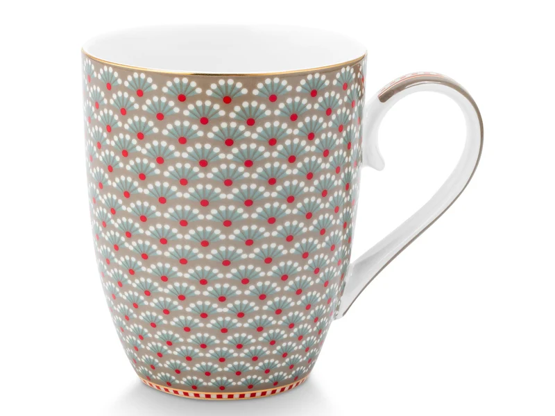 PIP STUDIO Blooming Tales Khaki Henkelbecher Large 0,365l