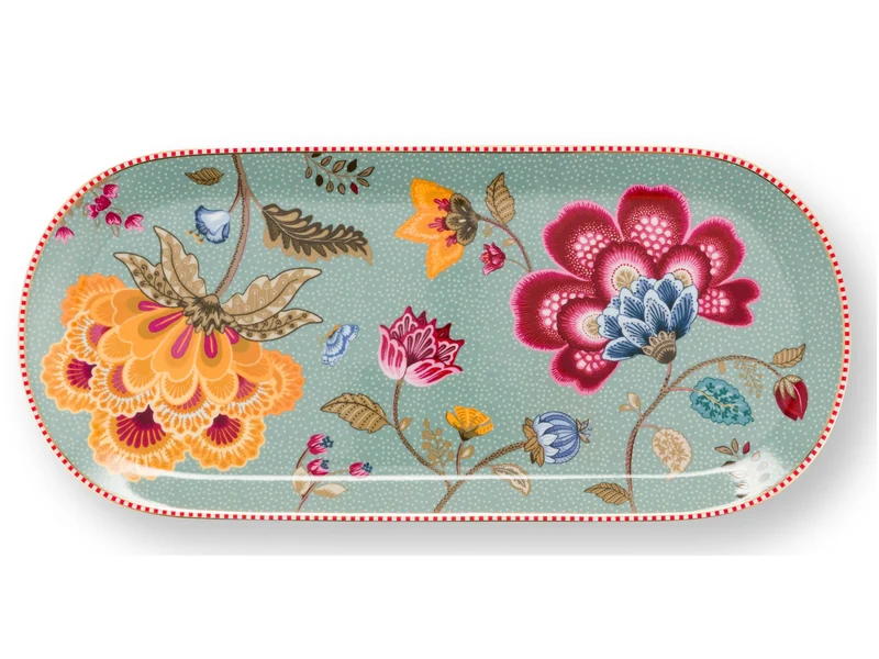 PIP STUDIO Blooming Tales Fantasy Blue Kuchenplatte 33,3x15,5cm