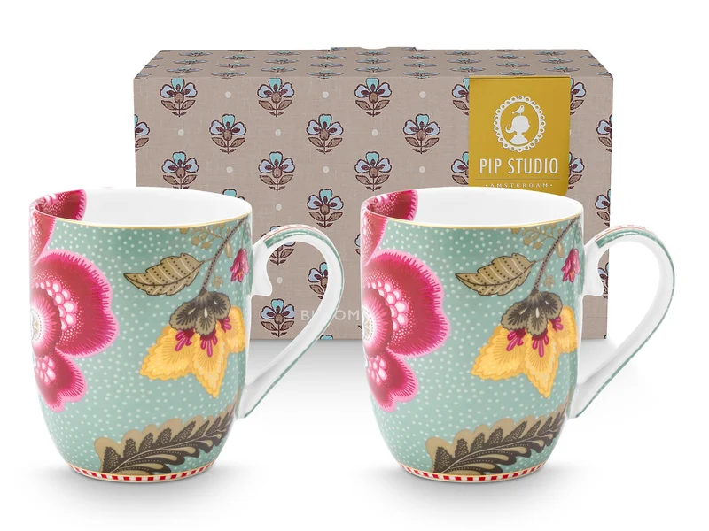 PIP STUDIO Blooming Tales Fantasy Blue Henkelbecher Small 0,2l Set2