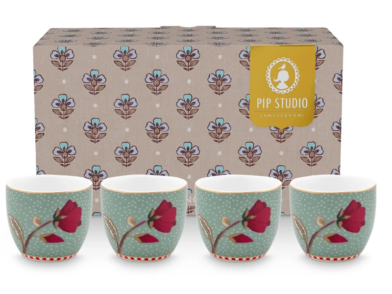 PIP STUDIO Blooming Tales Fantasy Blue Eierbecher Set4