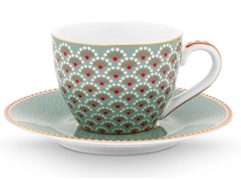 PIP STUDIO Blooming Tales Blue Espressotasse mit Untertasse 0,12l