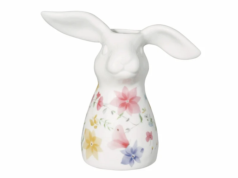 Hutschenreuther Frühlingsgrüsse Blumenwiese Hasen-Vase 16cm