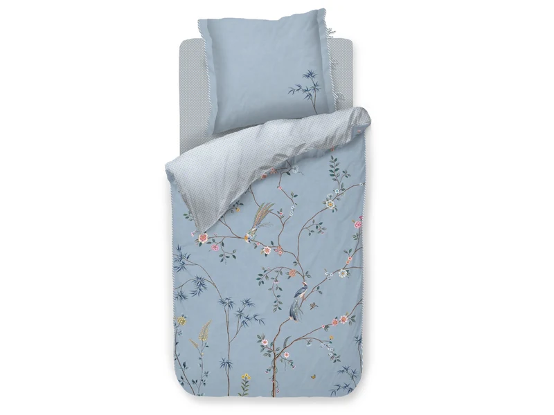 Pip Studio Bamboo Blossom Bettwäsche blau 135x200cm (1 Stück)