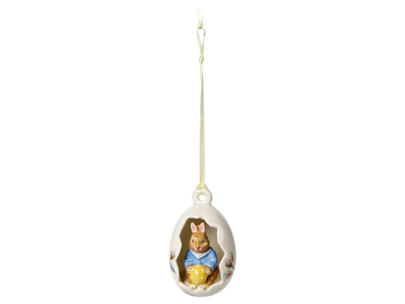Villeroy & Boch Bunny Tales Ei-Ornament Max Blüten blau 7 cm