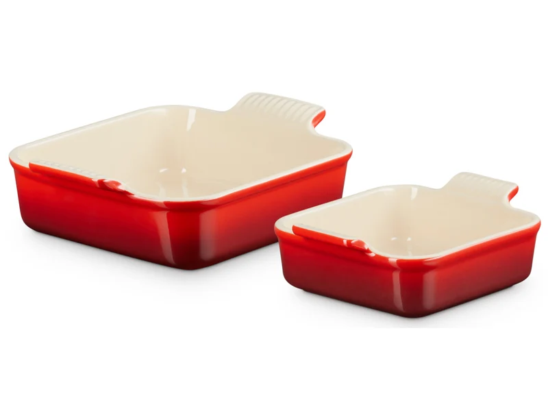 Le Creuset Auflaufform Tradition quadratisch kirschrot 2tlg