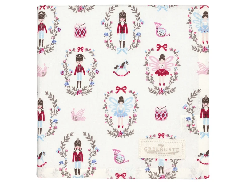 Greengate Cindarella Tischdecke white 100x100cm