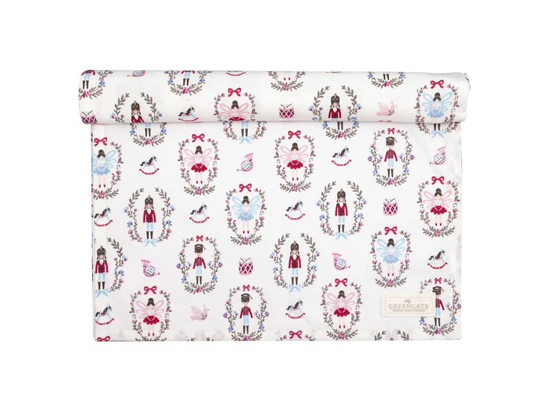 Greengate Cindarella Tischläufer white 140x45cm