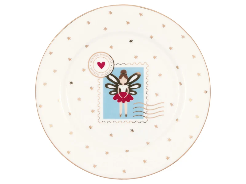 Greengate Cindarella Xmas Brotteller white 15cm