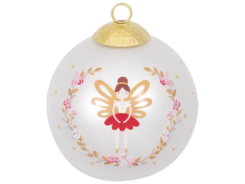Greengate Cindarella Xmas Weihnachtskugel white 8cm