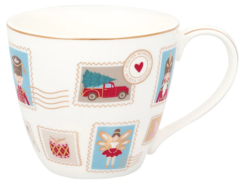 Greengate Xmas letter Tasse white 0,3l