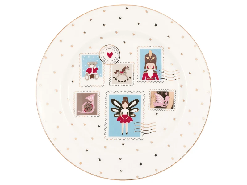 Greengate Xmas letter Frühstücksteller white 20,5cm