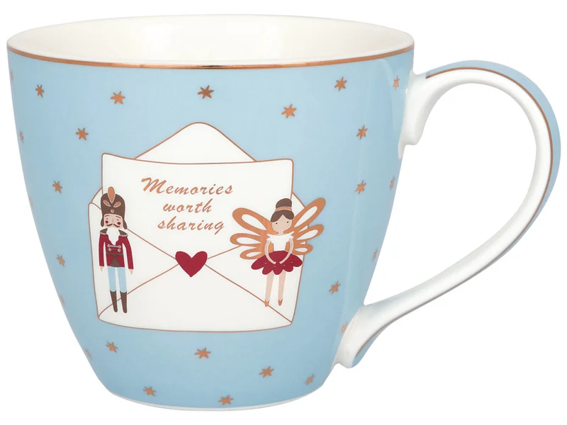 Greengate Xmas letter Tasse pale blue 0,3l