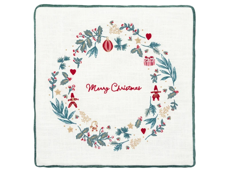 Greengate Didina Kissenhülle mit Stickerei white 40x40cm