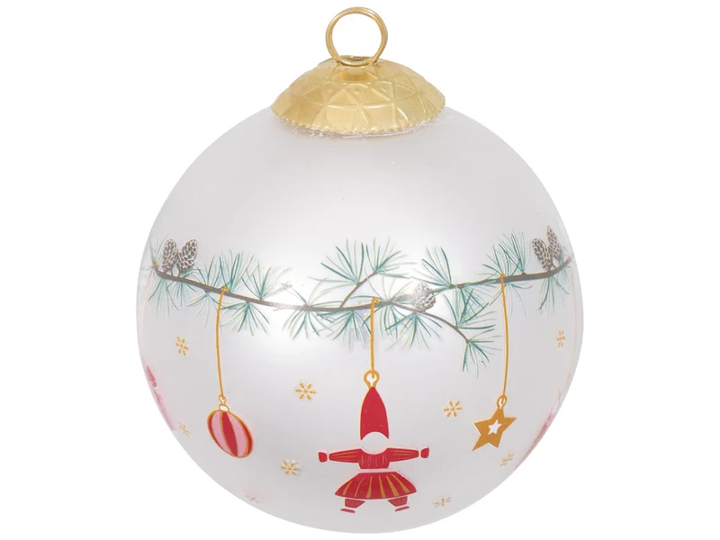 Greengate Juana Weihnachtskugel white 8cm
