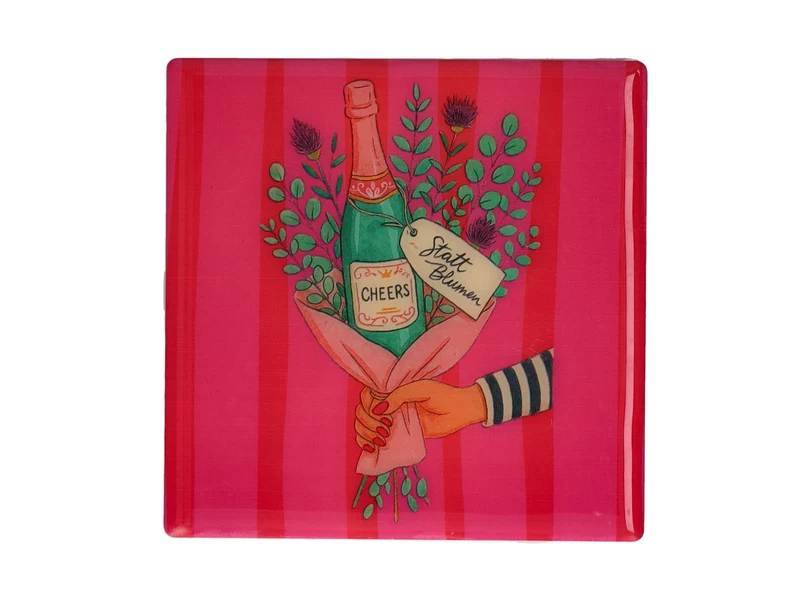 Giftcompany Love Tiles Untersetzer Statt Blumen hot pink 11x11cm