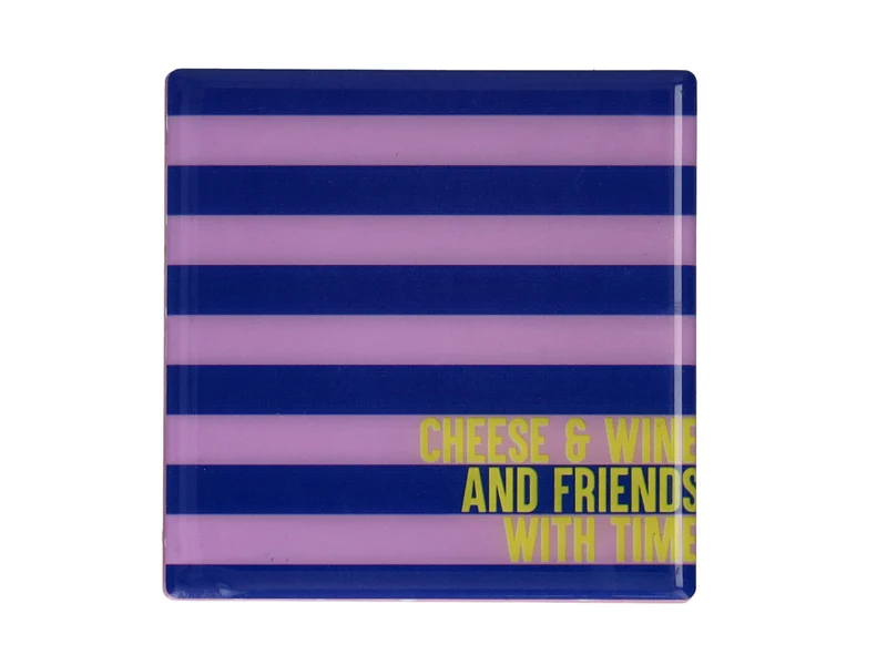 Giftcompany Love Tiles Untersetzer Cheese and Wine blau/lila 11x11cm