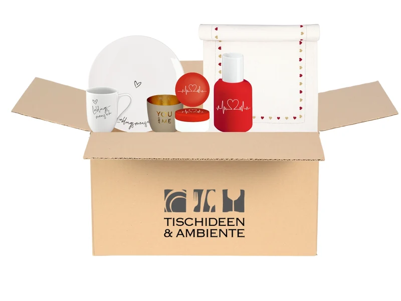 Geschenkbox rot 6tlg - Lieblingsmensch