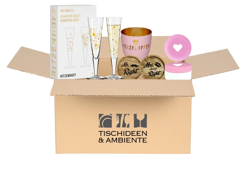 Geschenkbox pink 6tlg - Herzklopfen