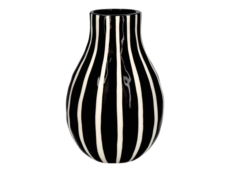 Giftcompany Artisan Vase gestreift L schwarz/weiß 15,6cm