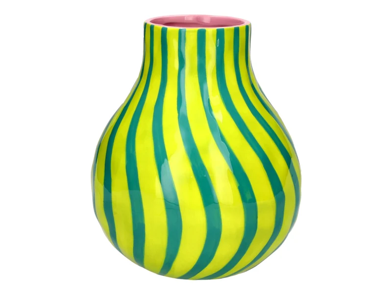 Giftcompany Artisan Vase gestreift M grün/türkis 16,8cm