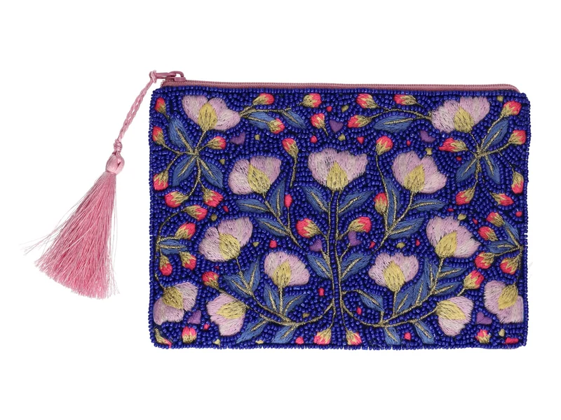 Giftcompany Elodie Kosmetiktasche M Blüten blau 18cm