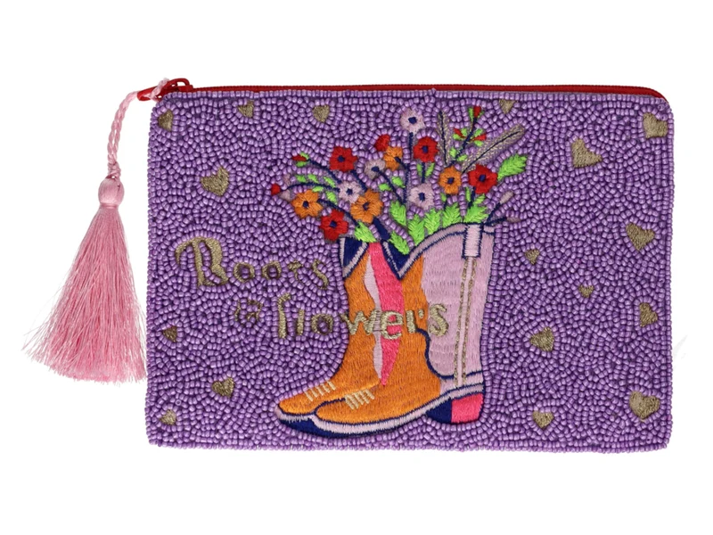 Giftcompany Elodie Kosmetiktasche M Boots and Flowers blau/rot 18cm