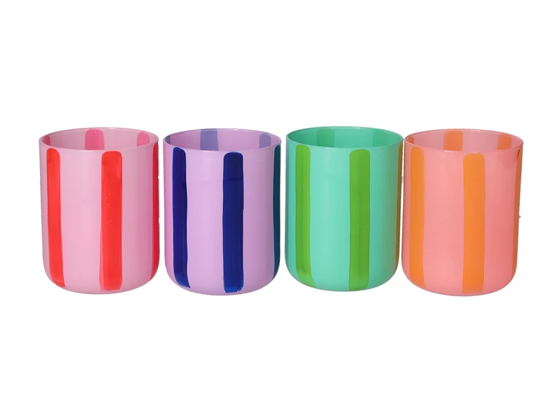Giftcompany Linea Teelichthalter gestreift sortiert 8cm (1 Stück)