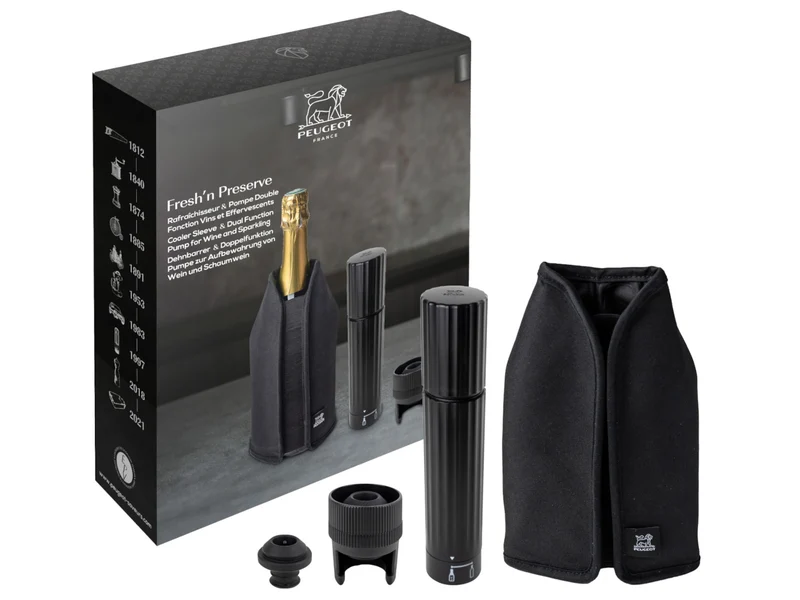 PEUGEOT FRESH'N PRESERVE Vakuumpumpe Duo & Frizz schwarz 4tlg