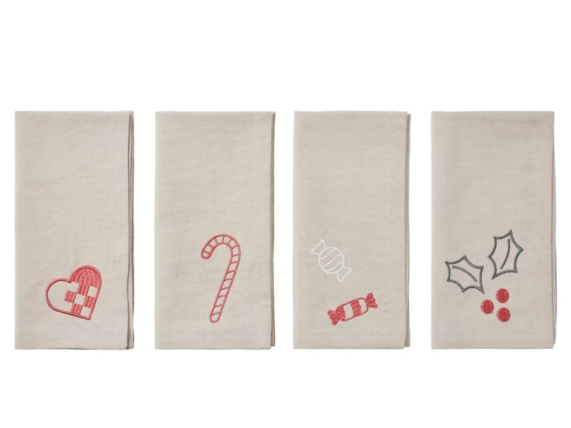Broste Copenhagen Fryd Serviette beige 45x45cm Set4