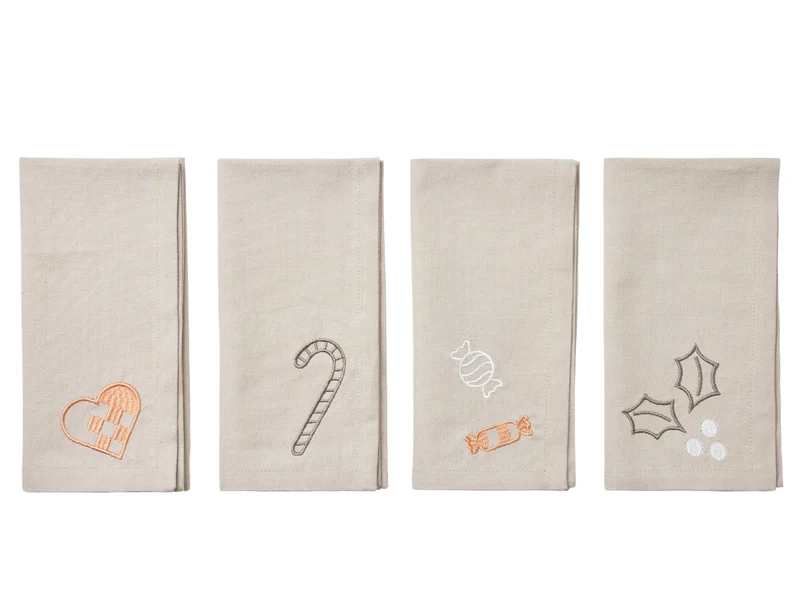 Broste Copenhagen Fryd Serviette beige 45x45cm Set4