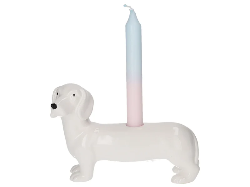 Giftcompany Mignon Kerzenhalter Dackel weiß 13,2cm