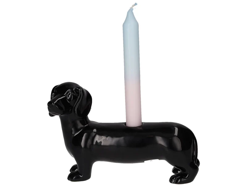 Giftcompany Mignon Kerzenhalter Dackel schwarz 13,2cm