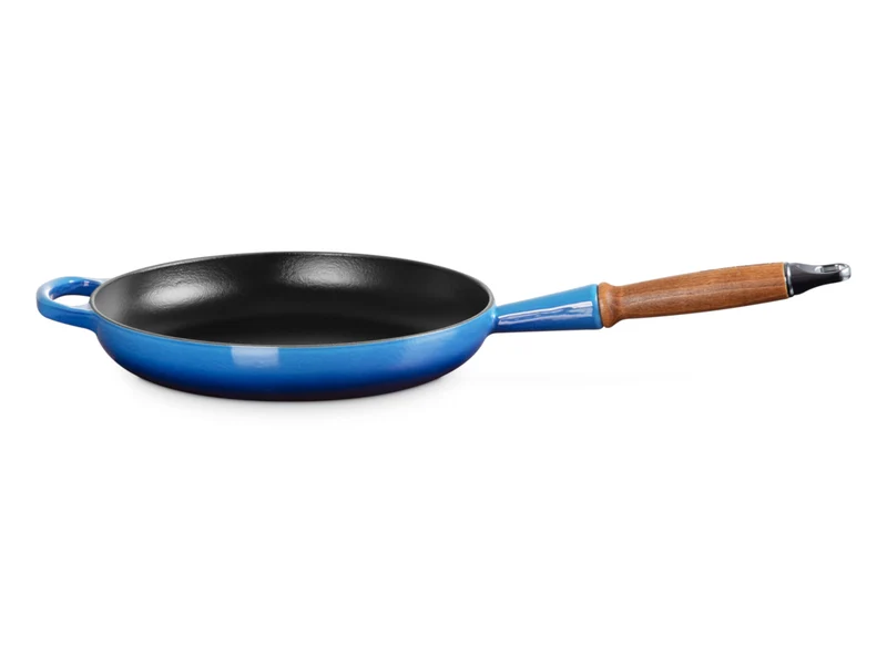 Le Creuset Brat- und Servierpfanne Signature mit Holzgriff azure 26cm
