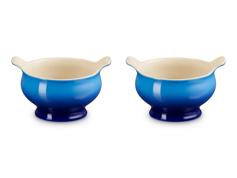 Le Creuset Suppenterrine Tradition azure 0,6l 2er Set