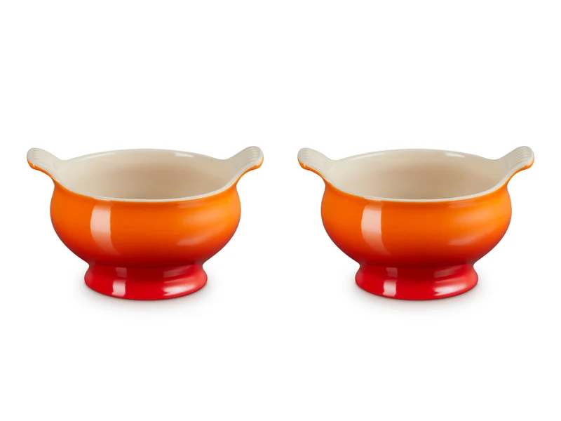 Le Creuset Suppenterrine Tradition ofenrot 0,6l 2er Set