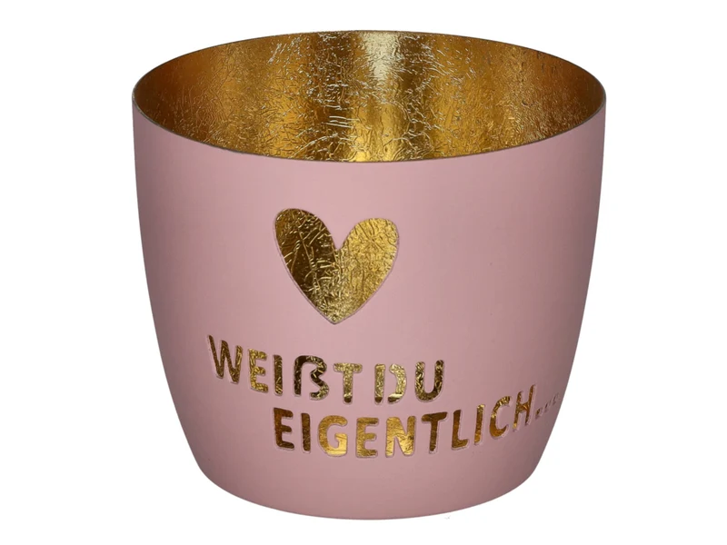 Giftcompany Madras Windlicht M Weißt du eigentlich rosa/gold 8,5cm