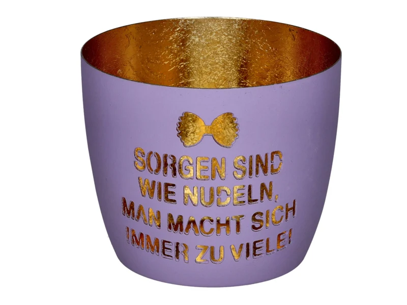 Giftcompany Madras Windlicht M Nudeln lila/gold 8,5cm