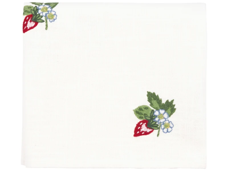 Greengate Berry Tischdecke mit Stickerei white 100x100cm