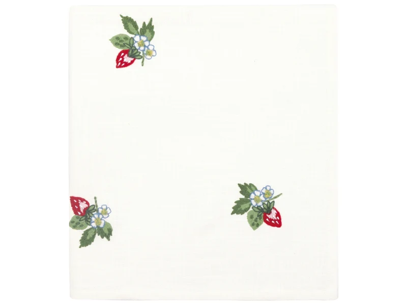 Greengate Berry Tischdecke white 150x150cm