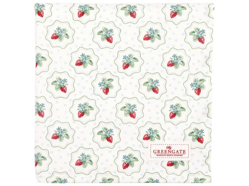Greengate Berry Tischdecke petit white 100x100cm