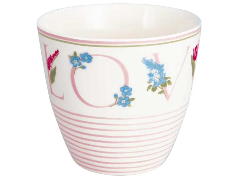 Greengate Agnes Latte Cup Love white 0,35l