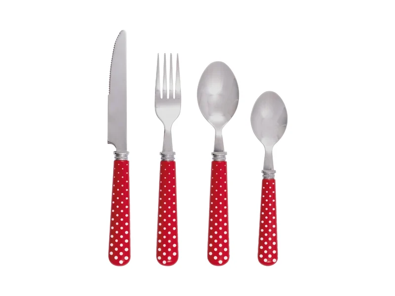 Greengate Dotty Besteckset rot 4tlg