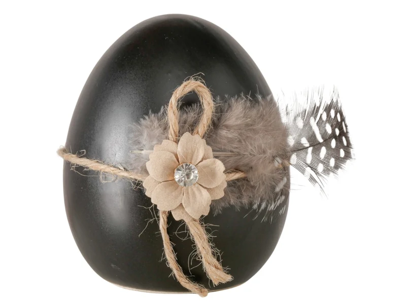Boltze Blackie Dekoaufsteller Ei schwarz 10cm