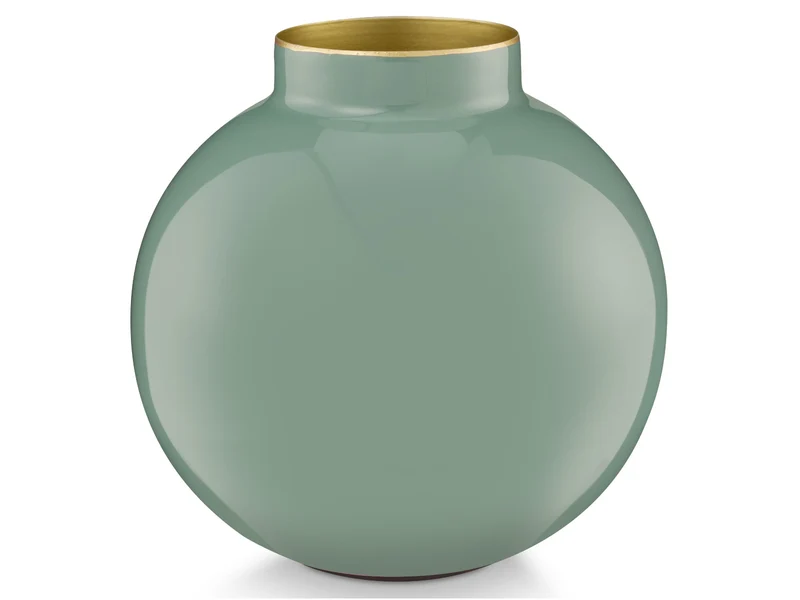 PIP STUDIO Vase Metall Mid Green 17cm