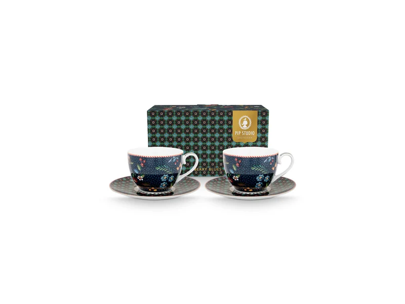 PIP STUDIO Berry Blues Kaffeetasse m.U. blau 280ml Set2