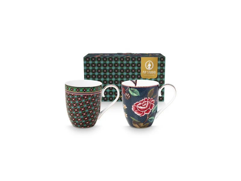 PIP STUDIO Berry Blues Henkelbecher XL 450ml Set2